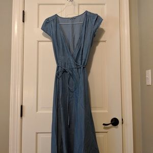 Gap Chambray Wrap Dress